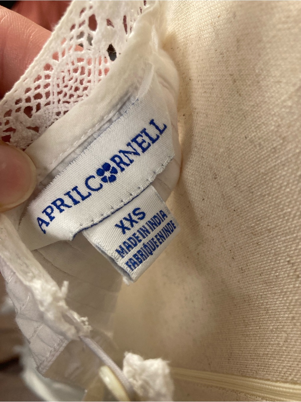 April Cornell White Lace-Trim Slip - Picture 6 of 13